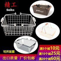 Shopping basket portable supermarket metal bar medium convenience store Mini round storage creative desktop stainless steel