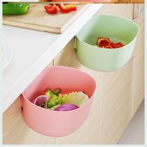 Kitchen trash can Cabinet door-mounted trash can household uncovered plastic storage box wall-mounted basket desktop hanging basket