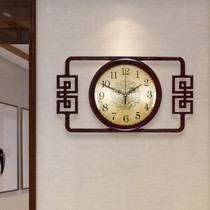 Ke Anna new Chinese atmosphere wall clock Chinese style silent clock living room decoration bedroom Square Quartz hanging clock
