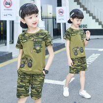 Childrens camouflages suit boys summer clothing short sleeves military uniform kid sports two sets of baby special soldier handsome tide