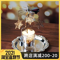  Horse lantern rotating candlestick set Romantic candlelight dinner props Aromatherapy candle tray decoration to send girls gifts