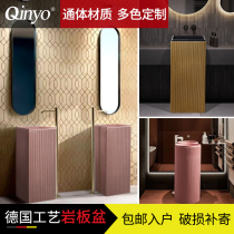 Nordic rock plate small apartment column basin household toilet washbasin balcony courtyard outdoor floor-standing wash basin