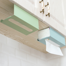 Kitchen towel rack non-perforated iron paper holder household napkin creative hanger cabinet door drawing box wall hanging