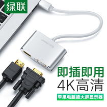 Green Union Mini Dp Turn Hdmi Vga Apple Computer Converter Notebook Thunder 2 connector transfer projector Display TV adapter line Universal Microsoft surfacep