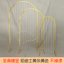 New wedding props road guide iron art Mountain Flowing Water three-piece set of table arch decoration arched bead curtain door ornaments
