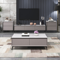 Light extravagant minimalist rock board TV cabinet minimalist modern living room tea table suit combined willfully small family type storage lockers