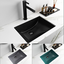 Ceramic Subbasin washbasin home toilet Nordic square matte washbasin embedded black single Basin