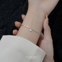 Star 999 pure silver bracelet female in small design simple double layer bracelet network red girl birthday present