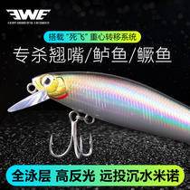 EWE Beauty Summer Silver Knife Afar With Water Mino Fake Bait Special Killing Intended Bait Freshwater Fishing Teething Bass Fishing Mandarin Fish Road Subbait