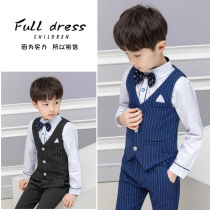  Boys suit suit Autumn vest three-piece boys suit British handsome childrens dress Flower girl performance suit