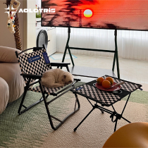 AOLTRIS plaid Kermit chair portable outdoor folding camping chair table suit for picnic table and chairs set