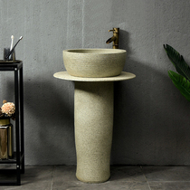 Villa column washbasin outdoor integrated floor-to-ceiling balcony hand-washing basin outdoor courtyard toilet pool