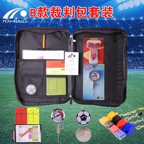 Football training referee tools bag football referee supplies bag football referee equipment red and yellow card barometer