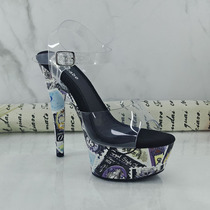 Leecabe spot 15CM high heel sandals pole dance picture does not return do not change consider clear order