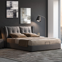 Nordic cloth bed technology cloth bed disposable modern simple solid wood double bed master bedroom removable and wash light luxury Net red bed