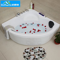 Acrylic triangle bathtub small toilet free-standing fan-shaped ordinary bath massage surfing tub