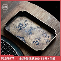 Yunshu Song style antique old old pure copper paint painting pot pure handmade brass pot pad household small dry bubble table tea tray