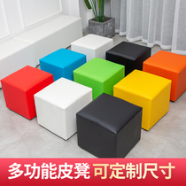 Small Stool Change Shoes Stool Fashion Sofa Stool Leather Stool Round Stool Sitting Mound Bench Short Stool Children Stool Activities Soft Bag