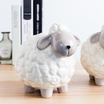 Nordic ins modern minimalist style Creative home personality bedroom room knick-knack with small sheep ceramic piggy bank