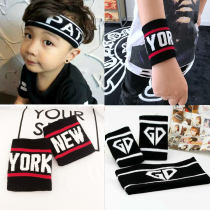 Childrens sports Wrist guard Hairband Boys Hip-hop Wrist guard Basketball Running Wrist guard Girls Hairband Wrist guard set