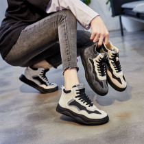 Hong Kong Tide brand 2021 Autumn New Fashion father shoes Net red high-top casual shoes womens thick-soled leather sneakers