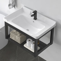 Ceramic wall-mounted wash basin cabinet combination wall-mounted washbasin household small apartment toilet wash panel balcony