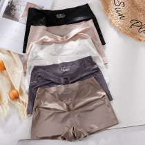 Traceless Flat Corner Briefs Female Ice Silk Pure Cotton Crotch White Lady Four-corner Shorts Ultra Slim Anti-Walking Light Breathable Big Code