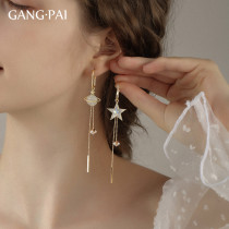 Tassel earrings 2021 New Tide long temperament design advanced earrings female atmosphere asymmetric earrings