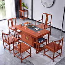 Tea table and chair combination solid wood new Chinese home kung fu tea table tea set set one Rosewood simple small tea table