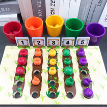 Baby Monts fine action toy recognition color classification cup of radish with early childhood puzzle