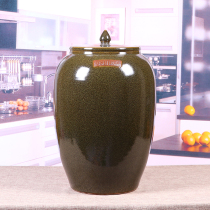 Jingdezhen ceramic rice cylinder rice barrel 20kg 30kg 50kg household sealed water cylinder with lid moisture-proof and insect-proof