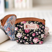 Mini flower fabric vintage old woman cotton hipster coin wallet coin bag ultra-thin carrying bag small wallet
