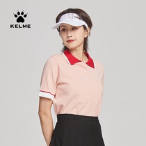 KELME Kalmei age age-reduced macaron color POLO collar shirt women 2021 summer chic knitted short sleeve t-shirt