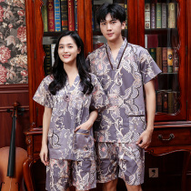 Sweat steaming clothes womens pure cotton bathroom mens womens polyester cotton high-end bath bath clothes Sauna clothes Female couples thicken large size