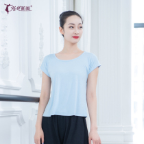 Round neck dance practice clothes women training slim body slim dance clothes black clothes Body Yoga short sleeves