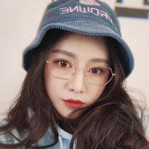 Polygon pure titanium glasses frame female art small frame myopia glasses female super light eye frame frame men can be equipped with degrees