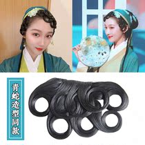 Xiaoqing sideburns Bangs Green snake hair ornaments Bangs 3 flowers bangs COS stage performance film and television drama props wig