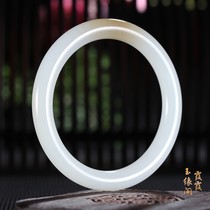Xia Xia Yuanyuan Pavilion Xinjiang Hetian Jade and end material bracelet sugar mutton jade bracelet Girl A- class round strip Wangfu bracelet