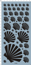 Comprehensive Series Shell Fan Japanese Shell Fan (Universal logo) Special water sticker (61484)