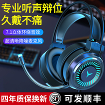Computer headset Head-mounted headset Gaming desktop notebook Wired chicken eating sound defense with microphone Microphone Internet cafe special mobile phone Universal wireless Bluetooth 7 1 channel single hole