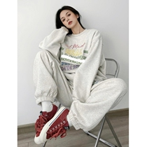 American Fried Street Sportswear Suit Women Spring Ins Loose Levee Sweatpants Leisure Two Sets Bf
