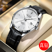 Swiss official watch mens automatic mechanical watch ultra-thin waterproof luminous real diamond simple brand mens watch