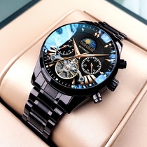 Swiss brand watch Mens automatic mechanical watch Top ten brands waterproof tourbillon hollow tide mens watch