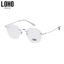LOHO men and women optical frame Korean tide metal full frame eyeglasses frame rimless myopia glasses frame LH01055