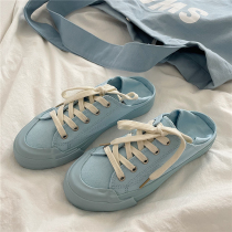 High Quality sea salt Blue ~ Lin Shen when see deer sea blue see Whale both wear canvas shoes fashion harbor style