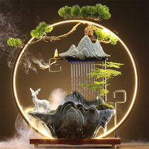 Zhaocai flowing water ornaments creative rockery fountain circulating humidifier ceramic home office desktop opening gift