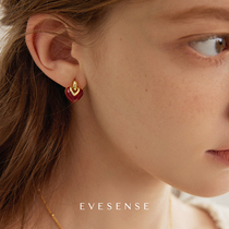 Evesense Whistleblower White Series Red Enamel Loving Original Earnail Superior Brief Teenage Girl Retro Style Ear Accessories