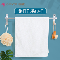 Jielia non-perforated towel rack bathroom towel rack bathroom rack towel bar toilet wall rack