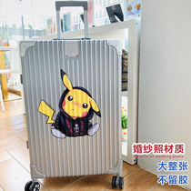 Pikachu stickers large suitcase stickers Full stickers whole cartoon cute box stickers Rod box stickers Large suitcase personality stickers Password box suitcase stickers Trend creative decoration