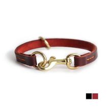 Yongyou dog neck collar head layer cowhide copper buckle manual convenience item neck collar P chain traction small and large dog